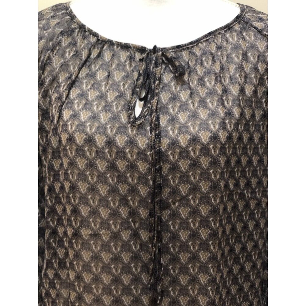 TCEC ~ Long Sleeve Blouse  ~ Size Small ~ Blue ~ Flare Sleeve ~ Shear - Picture 3 of 8